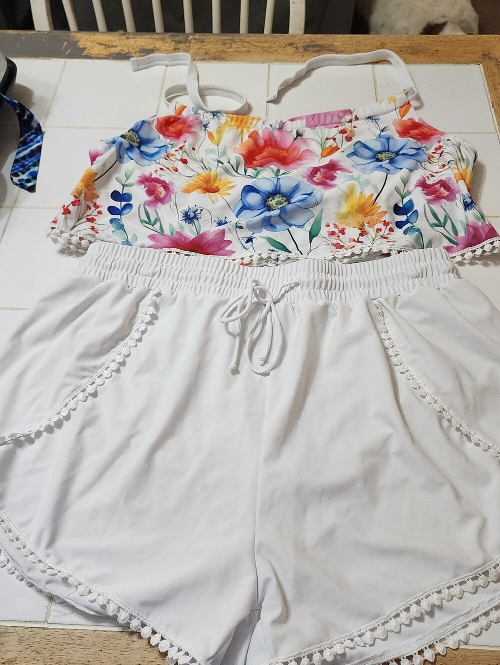 O'Neill White Crochet-Trim Swimsuit, This Has Never Even Been Tried On.